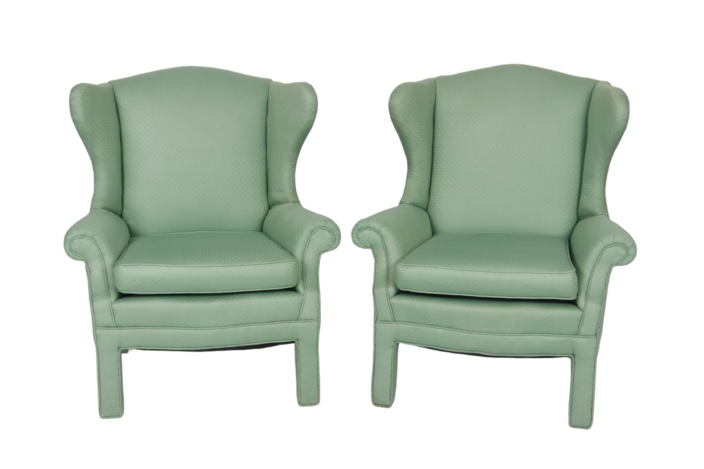 Antique Parsons Wingback Chairs - a Pair~P77678207