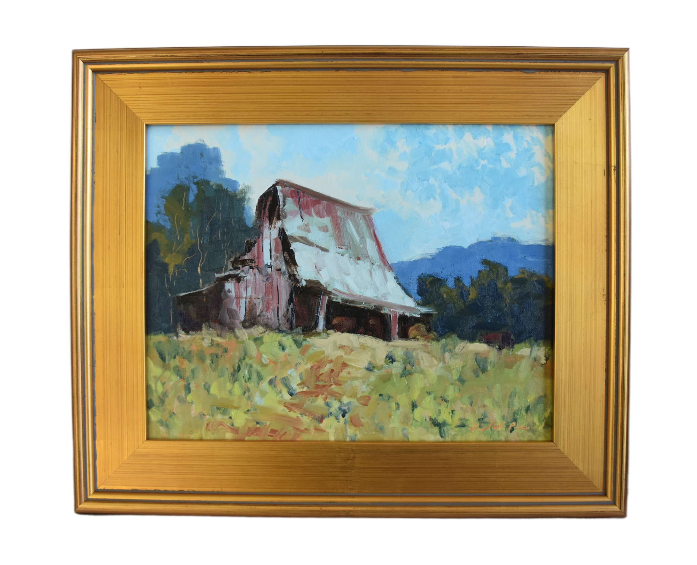 Rustic Barn & Field Landscape Painting~P77687540