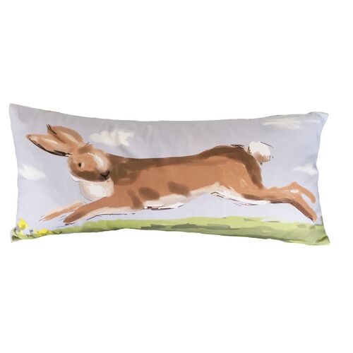 Rabbit 12x24 Lumbar Pillow, Periwinkle~P77350595