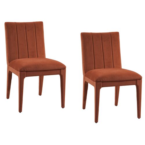 S/2 Tirzah Dining Chairs, Orange
