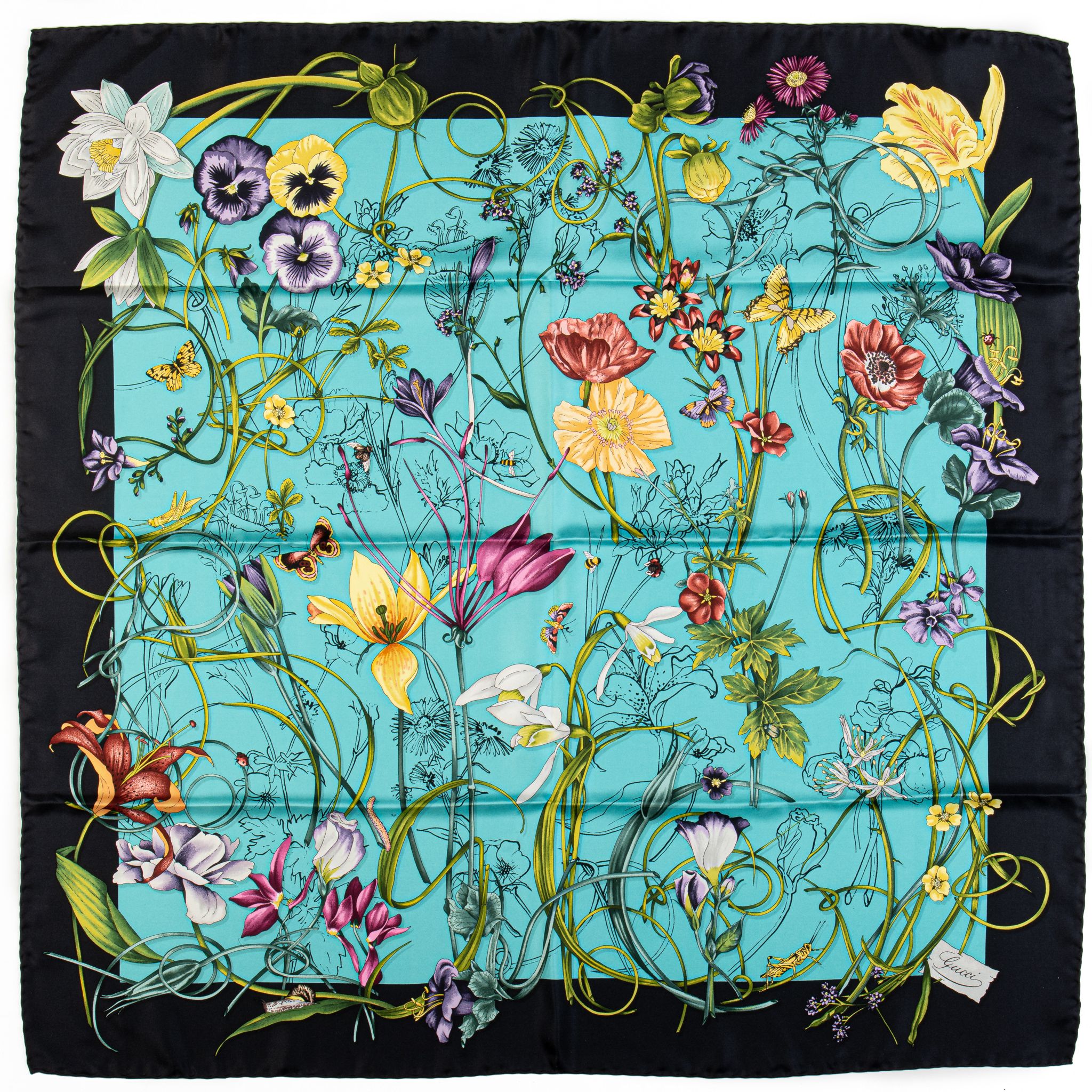 Gucci brand new silk floral scarf~P77634864