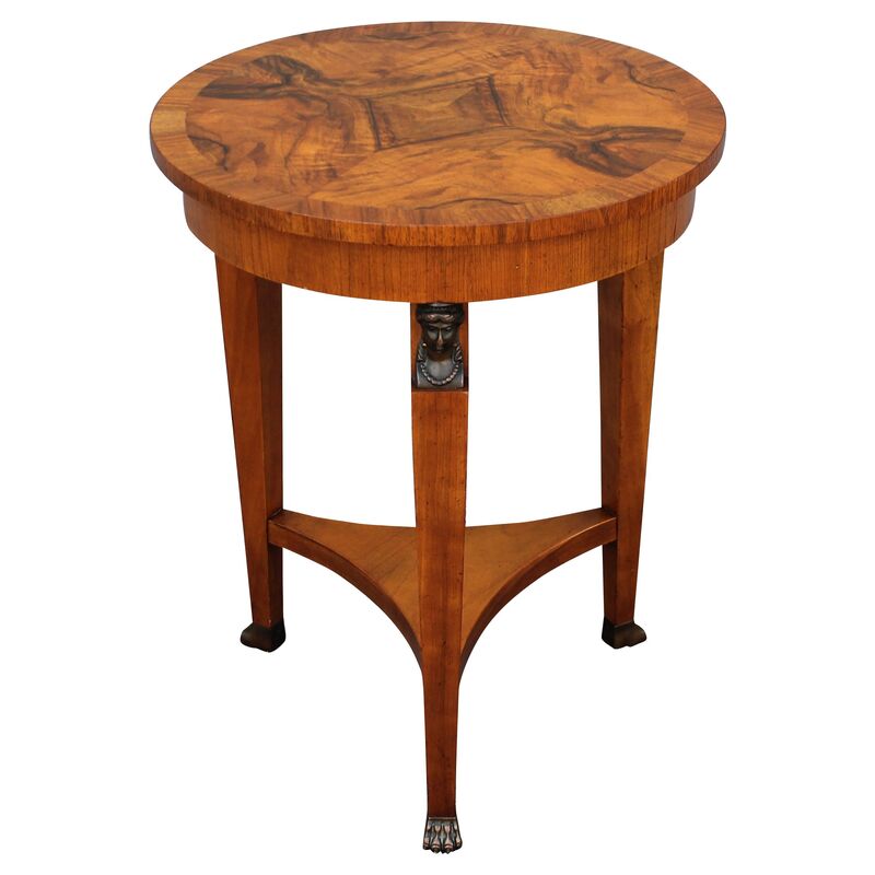 Neoclassical Baker Burl Accent Table