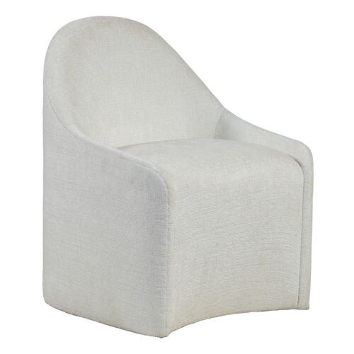Carly Dining Chair With Casters, Textured