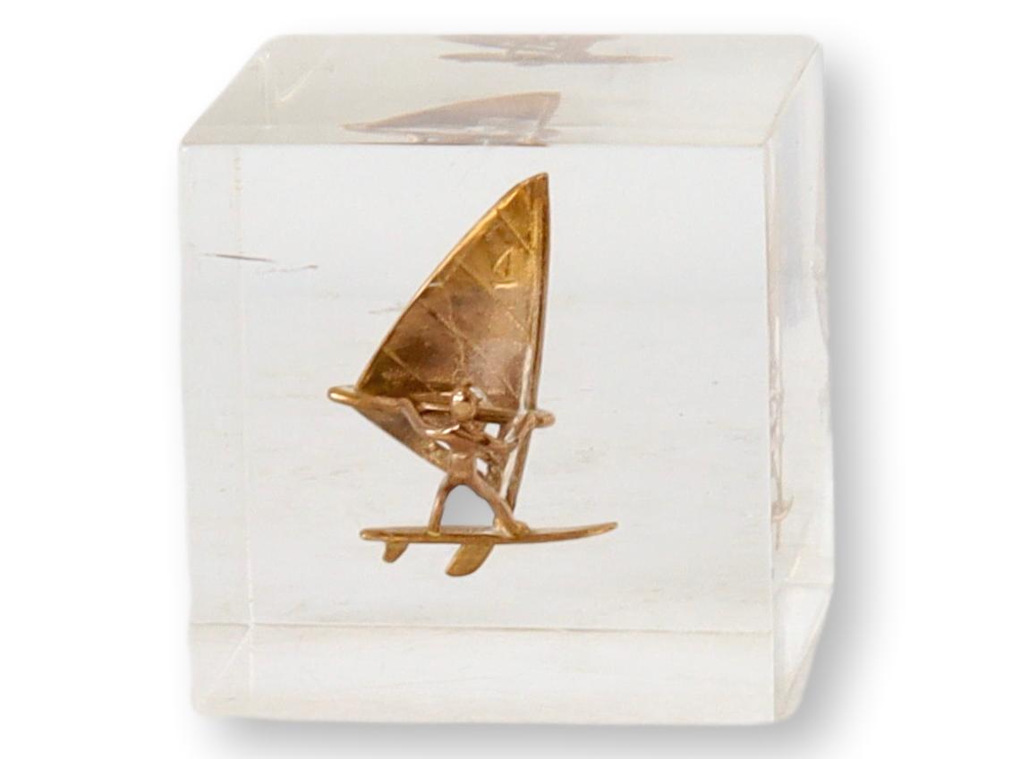 Paperweight w/ Windsurfer in Lucite~P77672477
