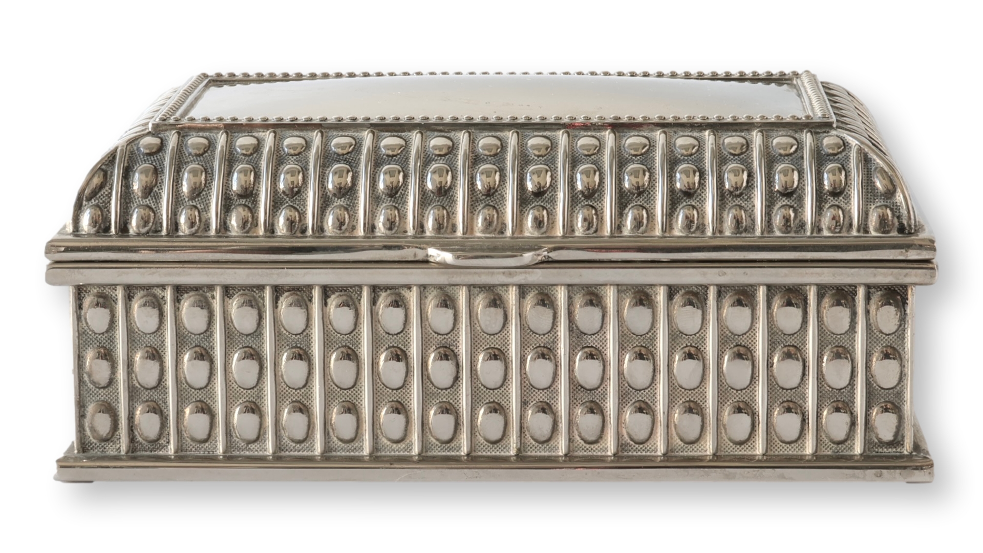 English Beaded Silver-Plate Storage Box~P77731504