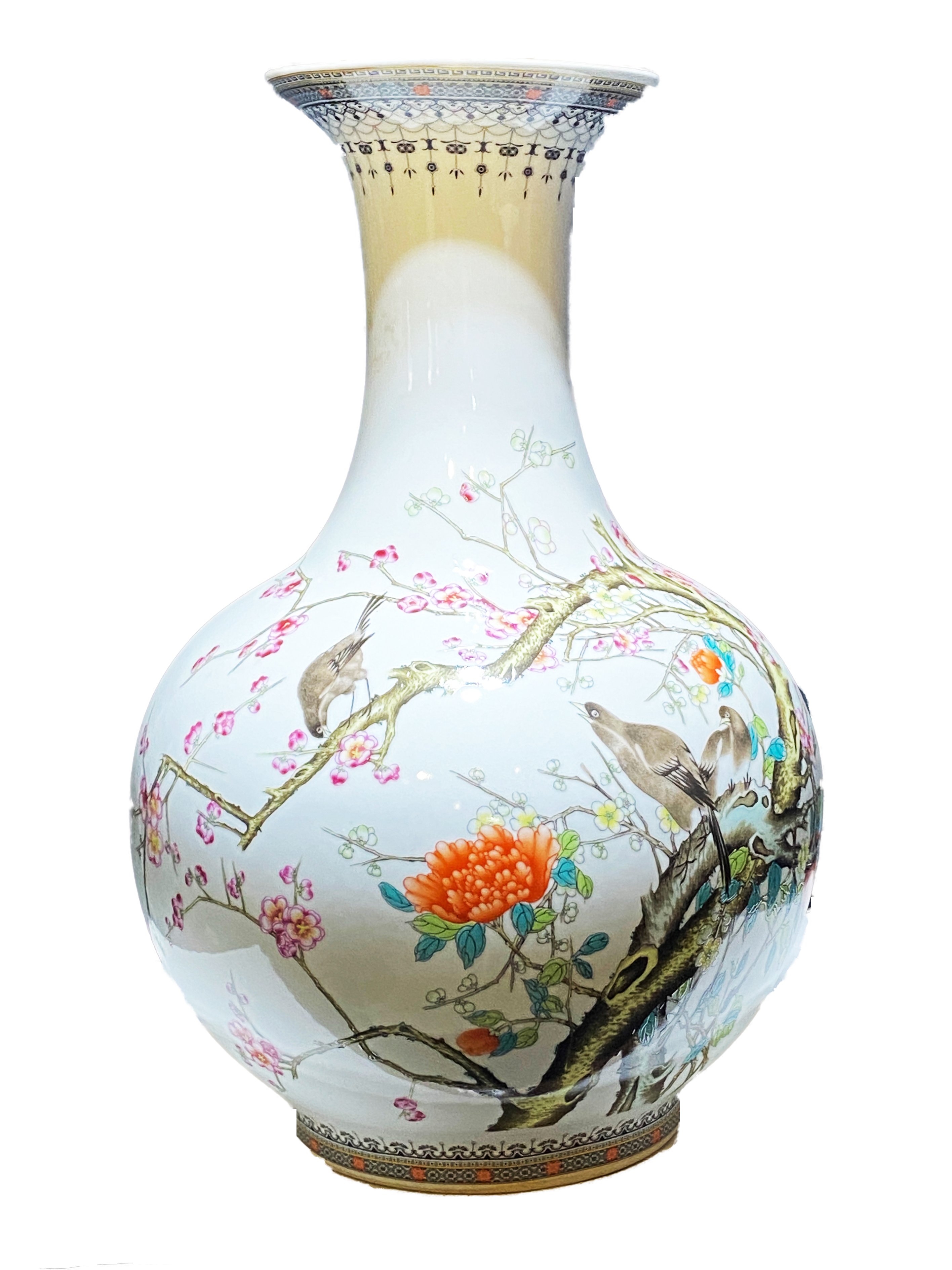 LG Chinoiserie Onion Shaped Vase~P77615186