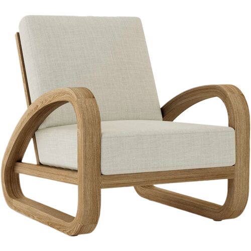 Espara Outdoor Teak Lounge Chair, Sunbrella