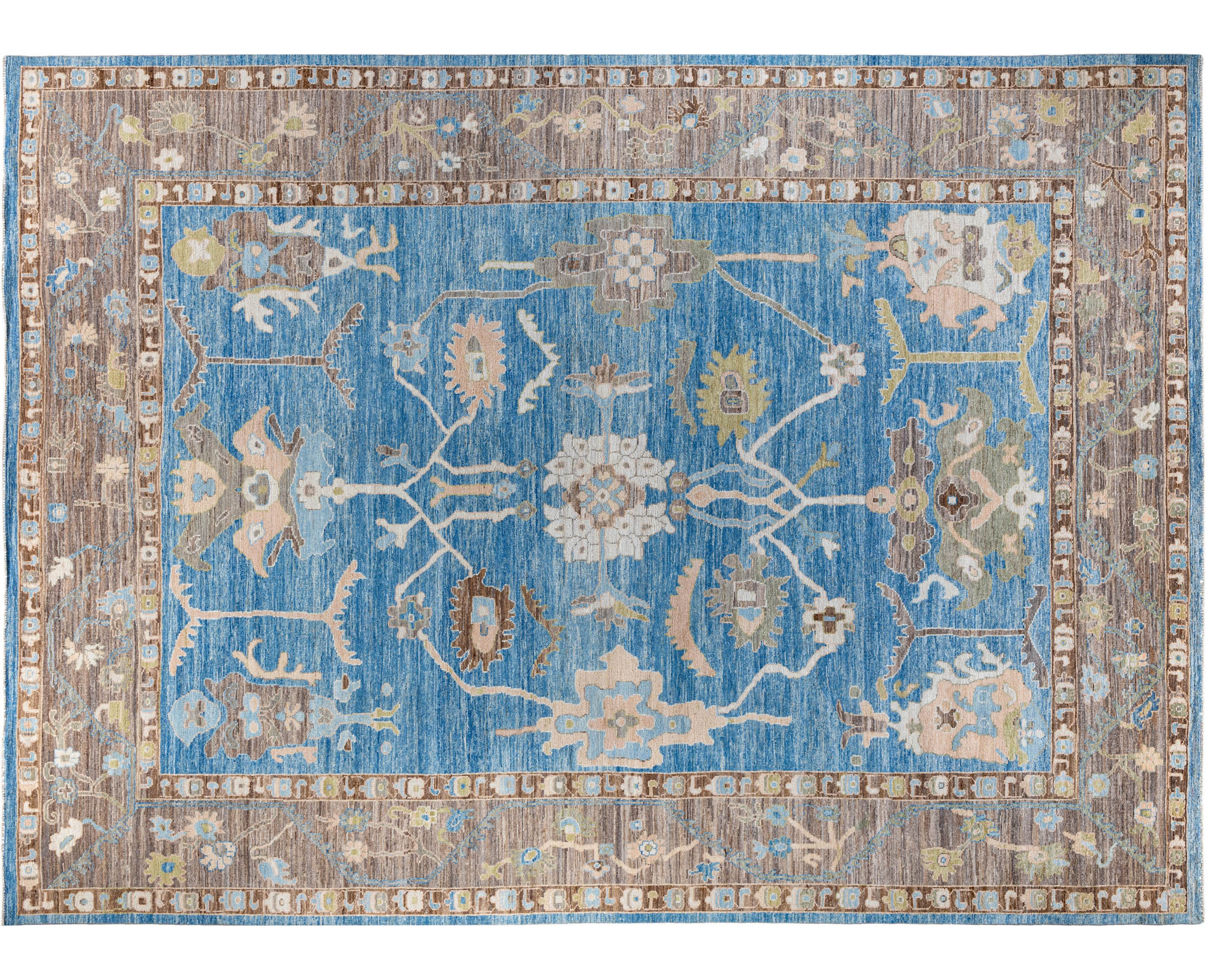 One-of-a-Kind Handmade Light Blue Rug, 10' x 13'10"