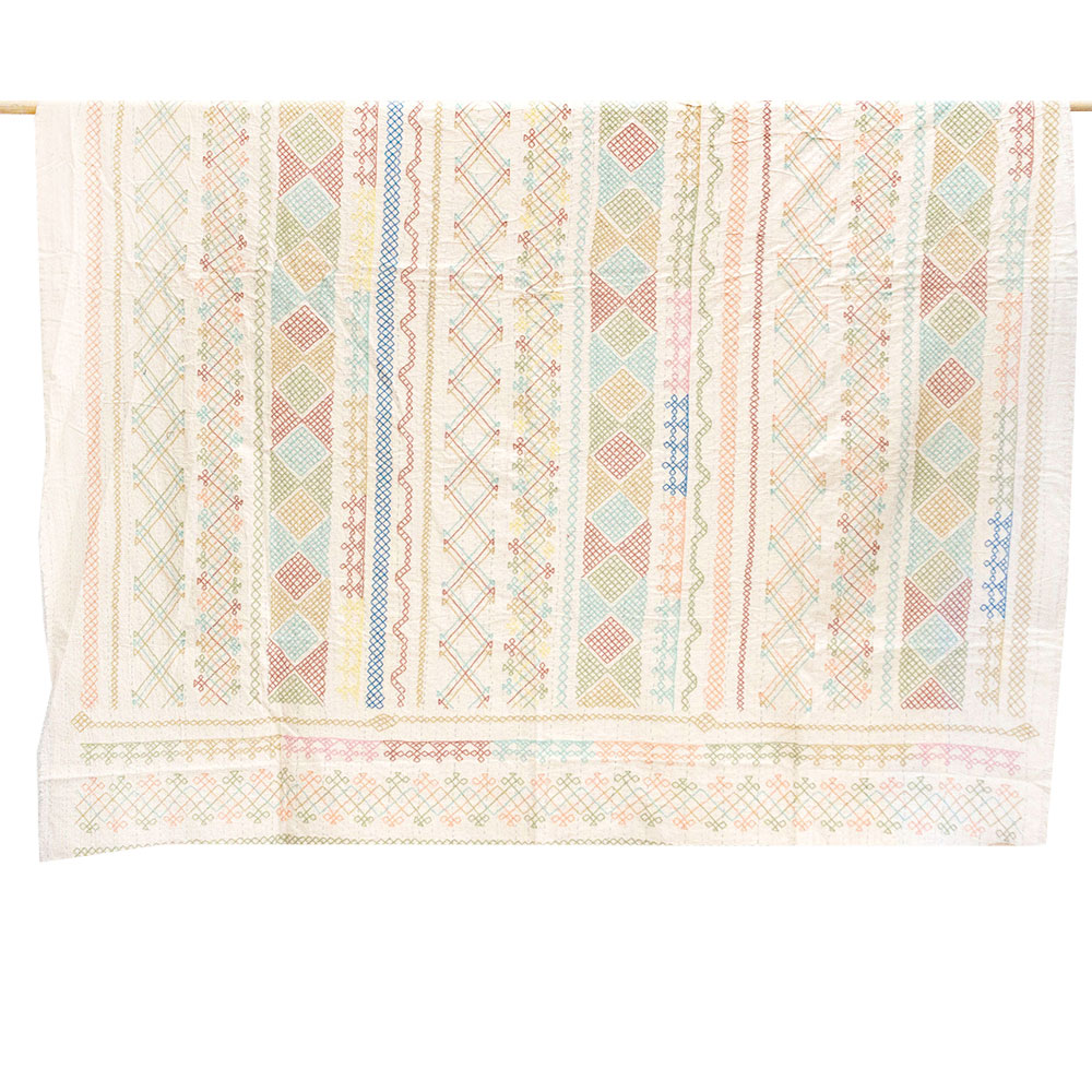 Coastal Hand-stitched Kantha Bedcover~P77731000
