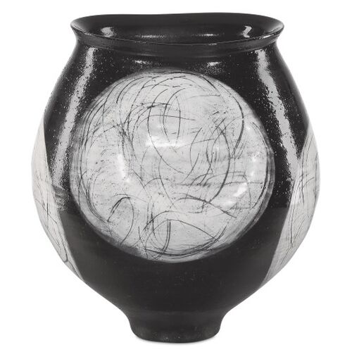 Nakamura Vase, Black/Light Gray