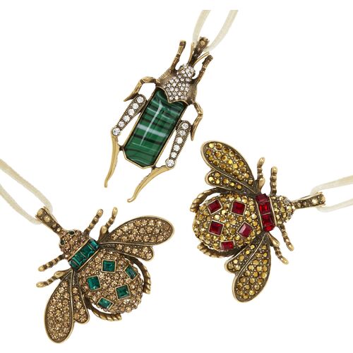 Asst. of 3 Jeweled Insect Ornaments, Gold/Multi~P77553737