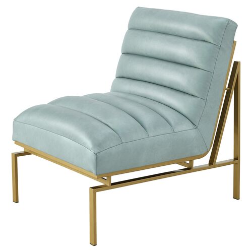 Tranquility Channeled Leather Accent Chair, Mont Blanc Heaven~P111114363