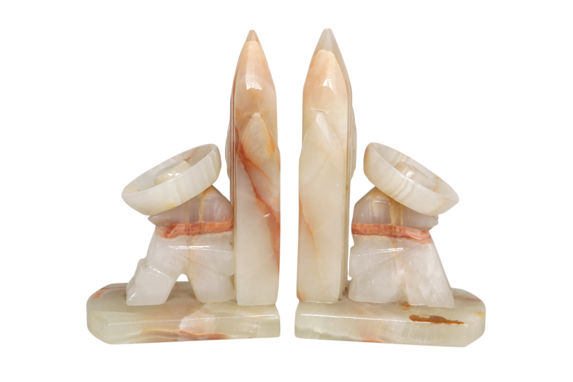 Sleeping Hombres Agate Bookends, a Pair~P77747346