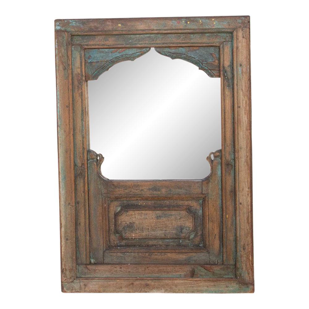19th Century Indian Teak Arched Mirror~P77660661