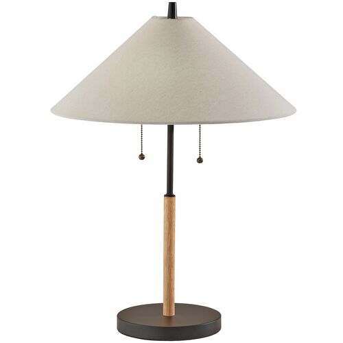 Colton Table Lamp, Black/Natural