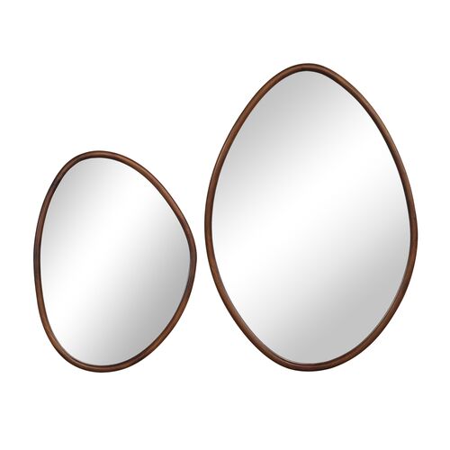 S/2 Tivora Wall Mirrors, Walnut S/2 Tivora Wall Mirrors, Walnut