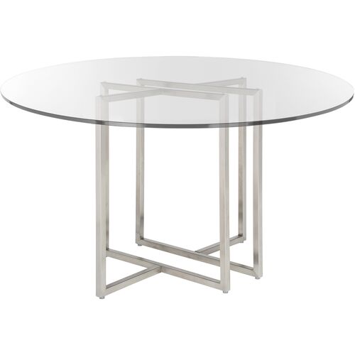 Mila Round Dining Table, Chrome~P77647658