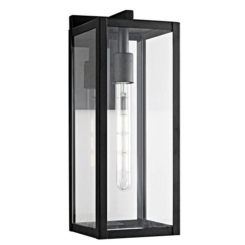 Quoreen Outdoor Wall Lantern, Clear/Black