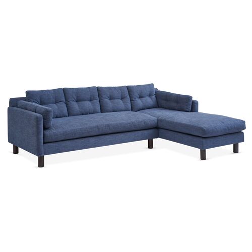 Marley Sectional Chaise, Indigo~P77506196