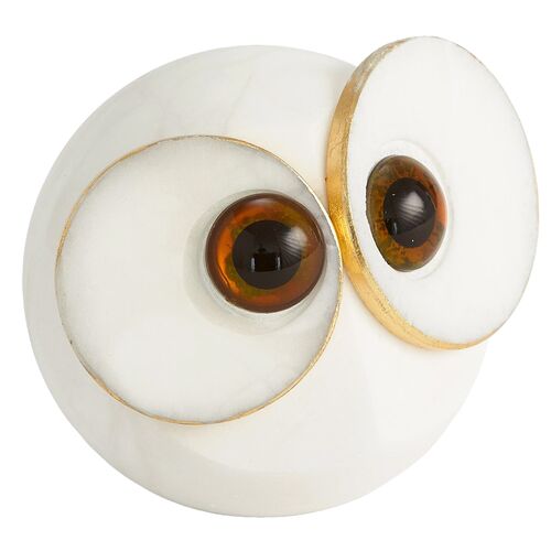 Allocco Big Eye Sculpture, Alabaster Allocco Big Eye Sculpture, Alabaster