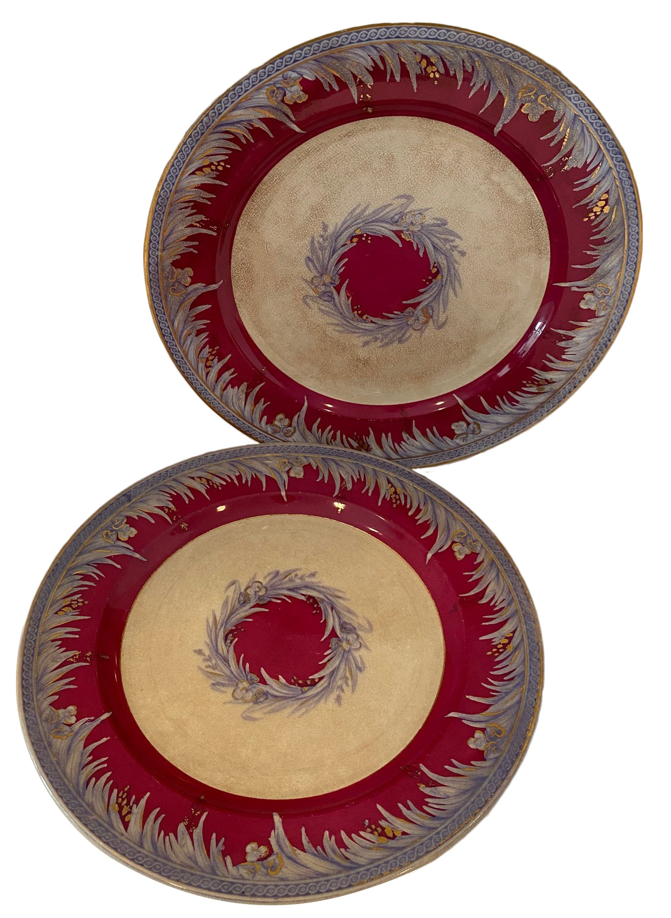 Antique French Porcelain Plates S/2~P77610606