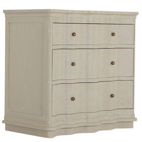 Meredith 3-Drawer Nightstand, White