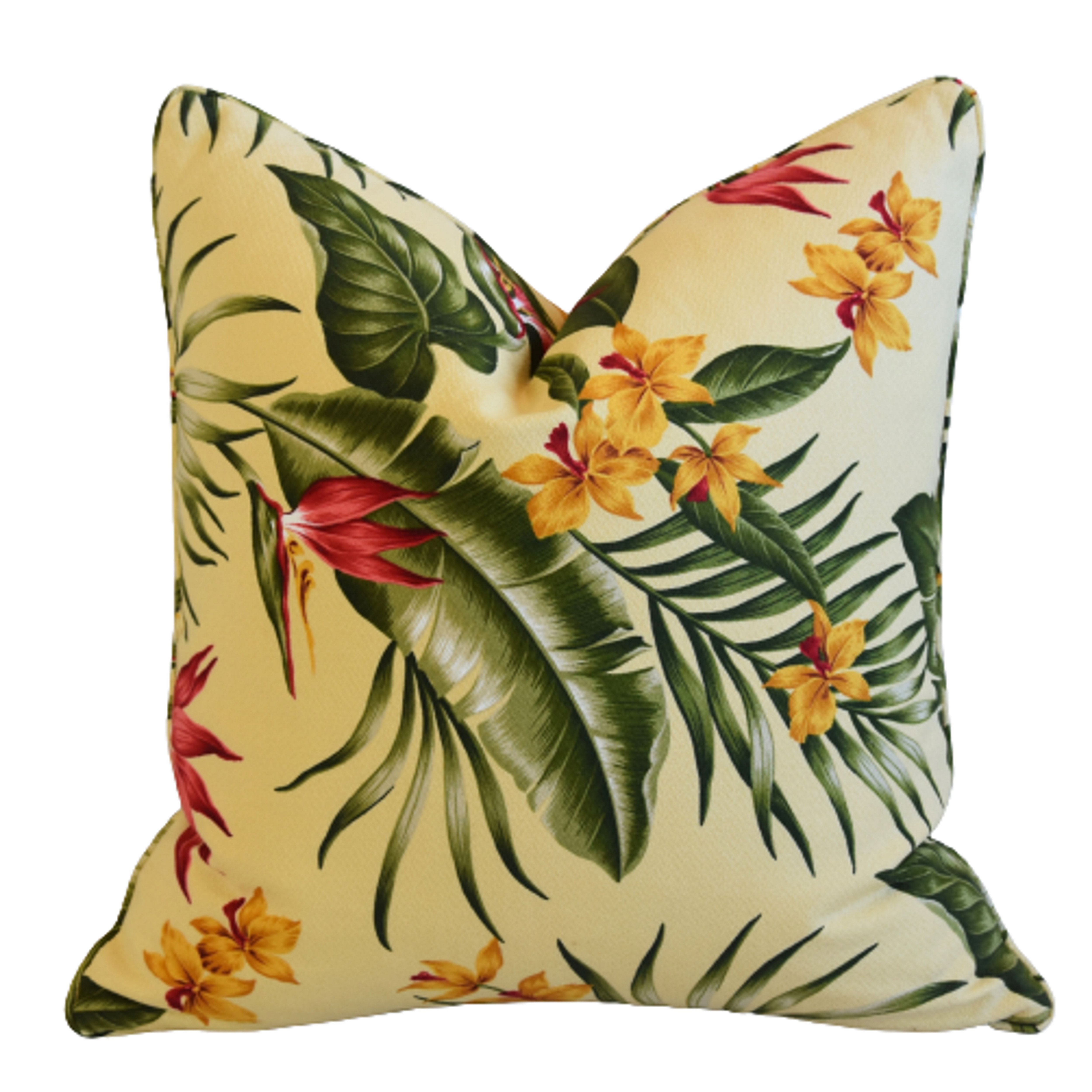 Bird of Paradise Tropical Floral Pillow~P77633794