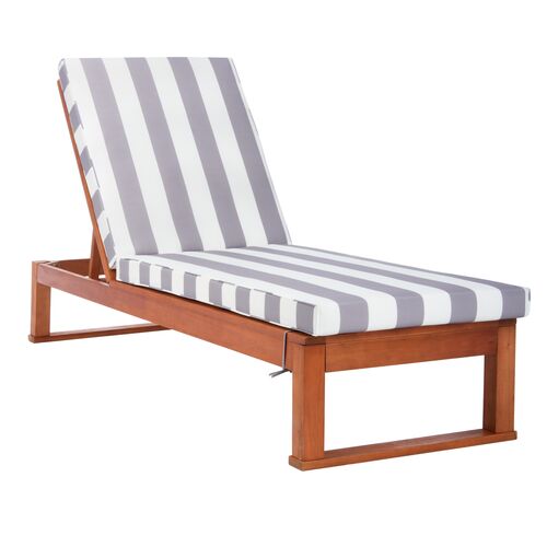 Siesta Outdoor Chaise, Natural/Gray Stripe~P77647807