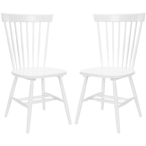S/2 Abigail Side Chairs, White~P40694887