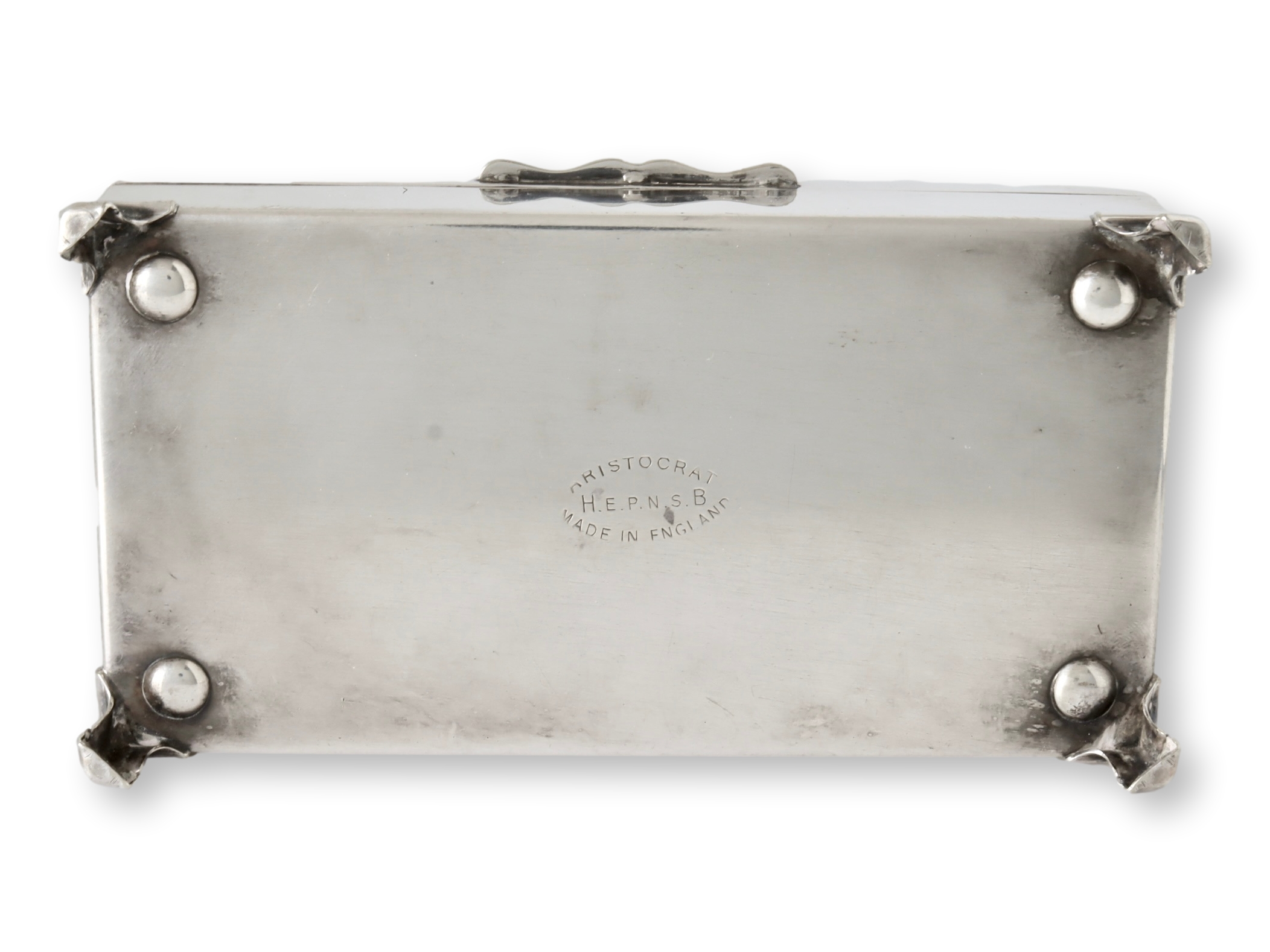 aristocrat silver plated cigarette box Art Deco Silver-Plated Cigarette Box