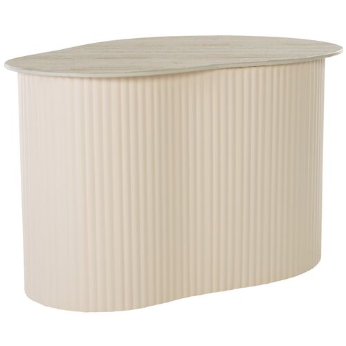 Cyricen Large Ceramic Side Table, Beige Ceramic/Beige Cyricen Large Ceramic Side Table, Beige Ceramic/Beige