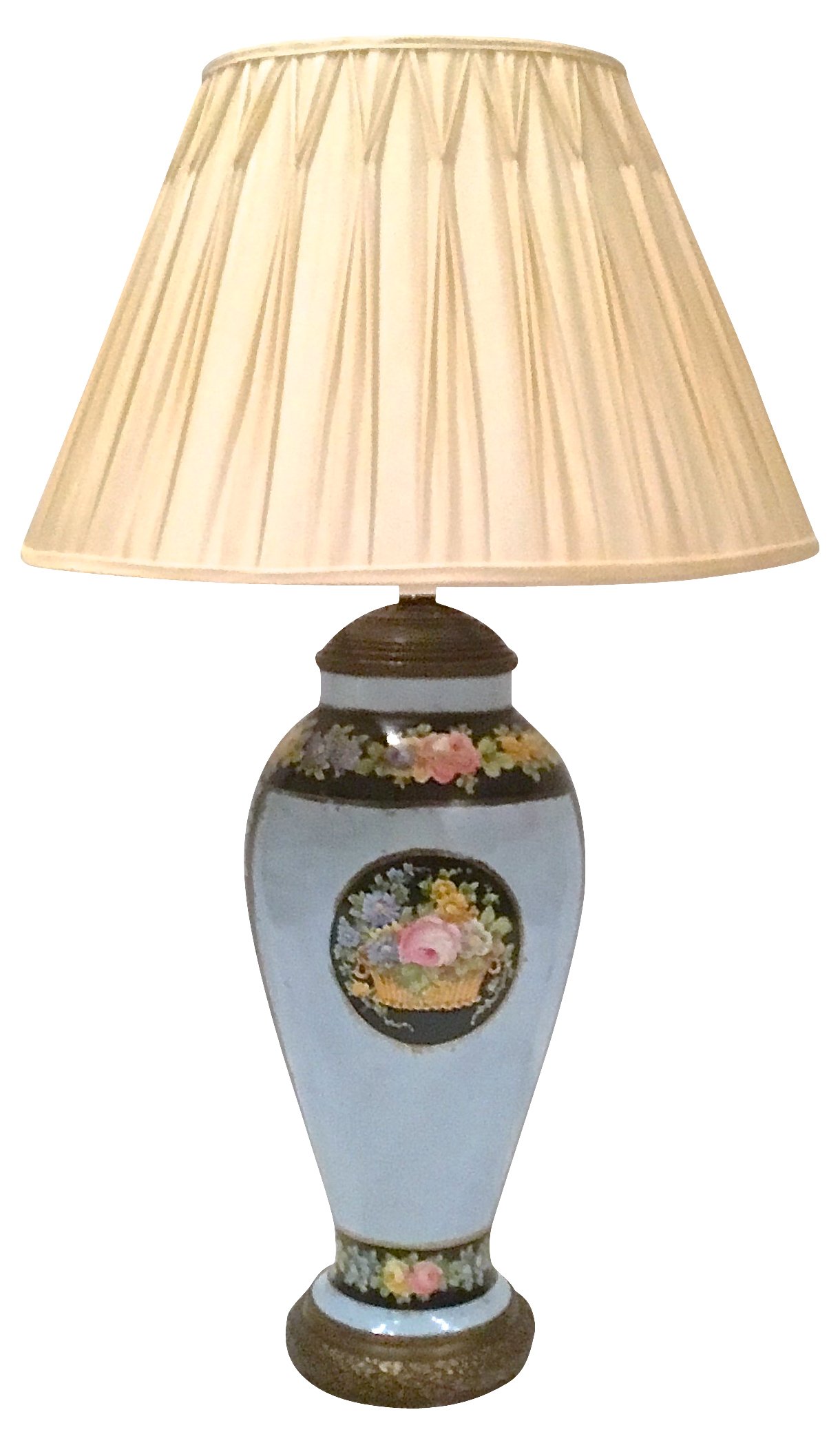Hand-Painted Porcelain Floral Lamp~P77467905