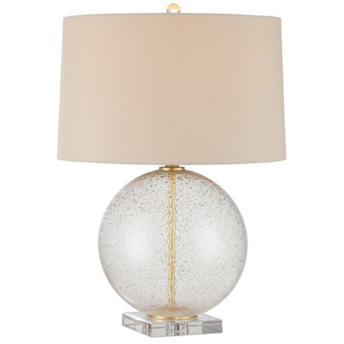 Zebulon Round Glass Table Lamp, Clear/Gold