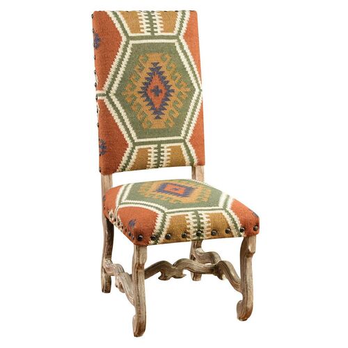 Daphne Kilim Side Chair, Rust/Multi~P75798792