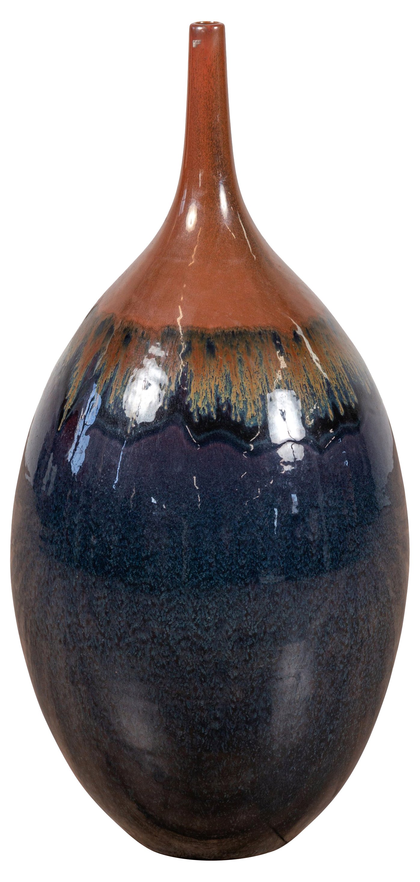 Northern Thai Blue and Brown Vase~P77555759