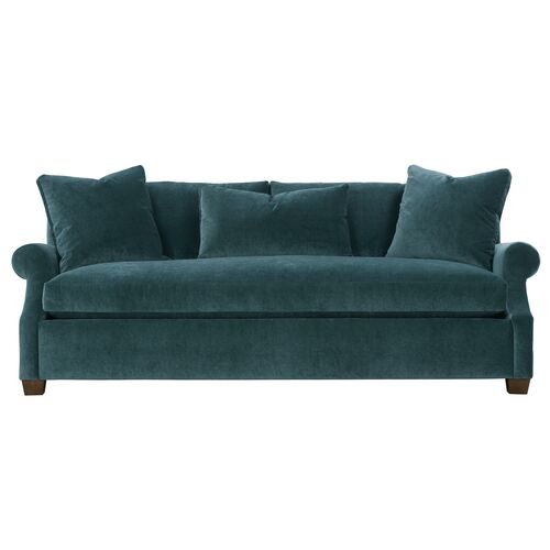 Juliette Velvet Bench-Seat Sofa
