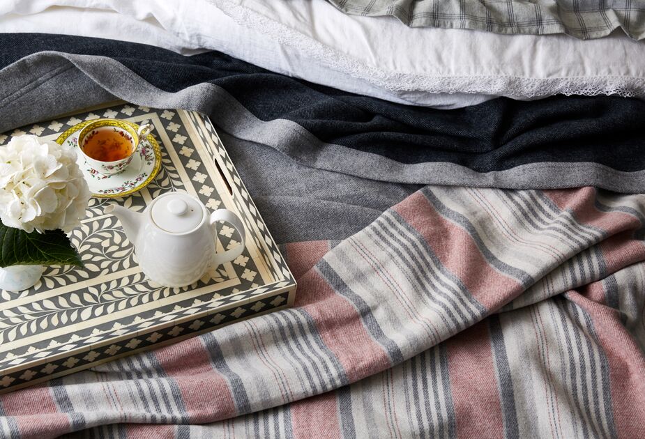What’s more romantic than being served a beverage in bed? Being snug and toasty in flannel sheets at the time!
