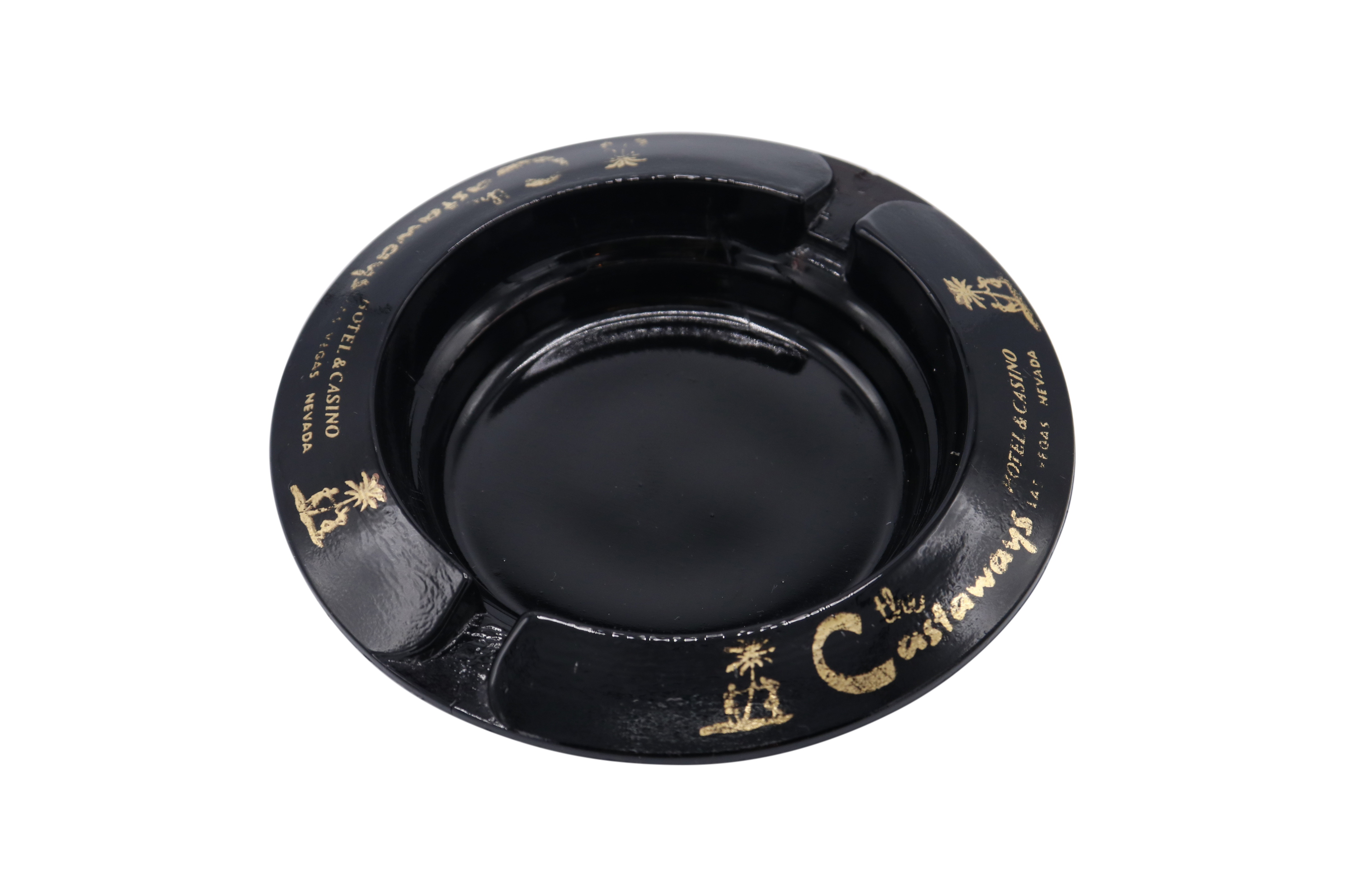 Castaways Hotel Black & Gold Ashtray~P77676950