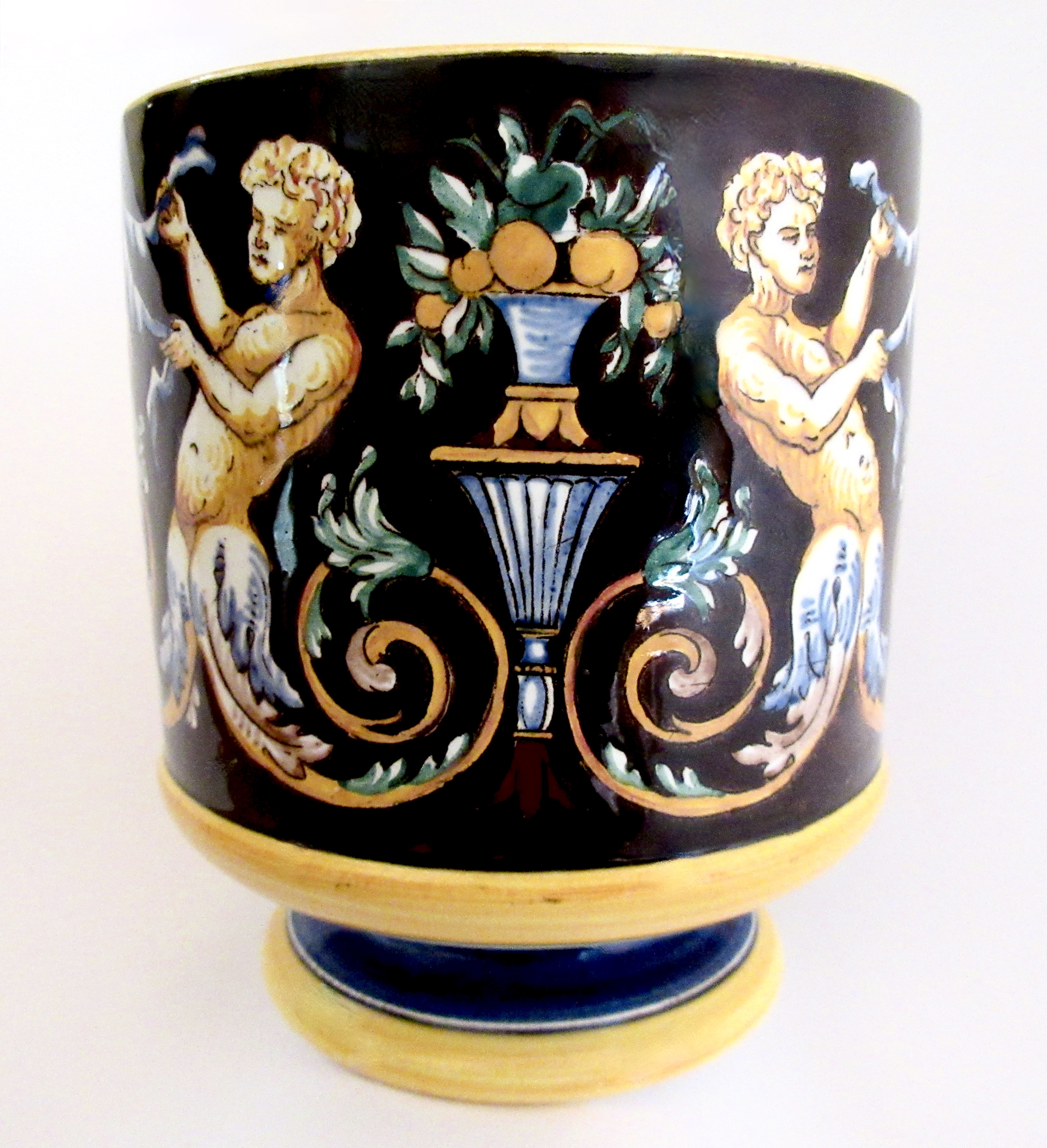 Gien French Faience Pedestal Cachepot~P77687812