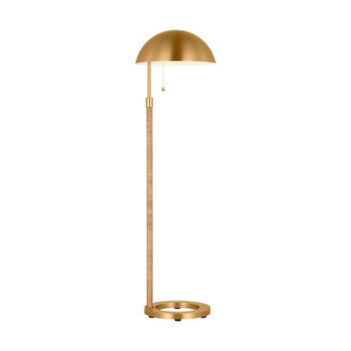 Balleroy 1-Light Rattan Wrapped Medium Floor Lamp, Burnished Brass Balleroy 1-Light Rattan Wrapped Medium Floor Lamp, Burnished Brass
