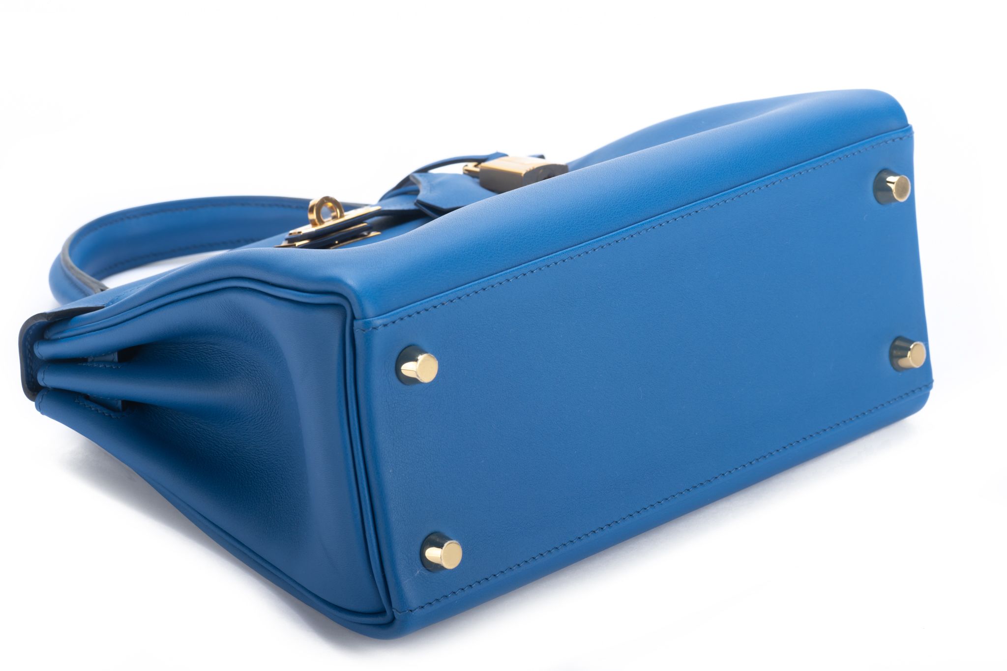 Hermès Ocean Blue Swift Leather 25 cm Kelly For Sale at 1stDibs