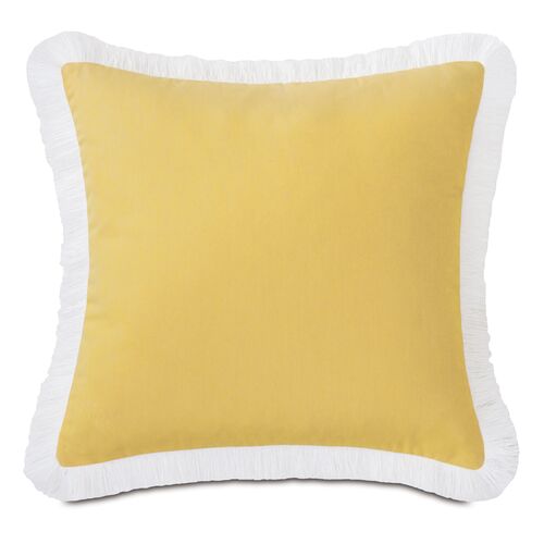 Luna 20x20 Outdoor Pillow, Yellow/White~P77617424