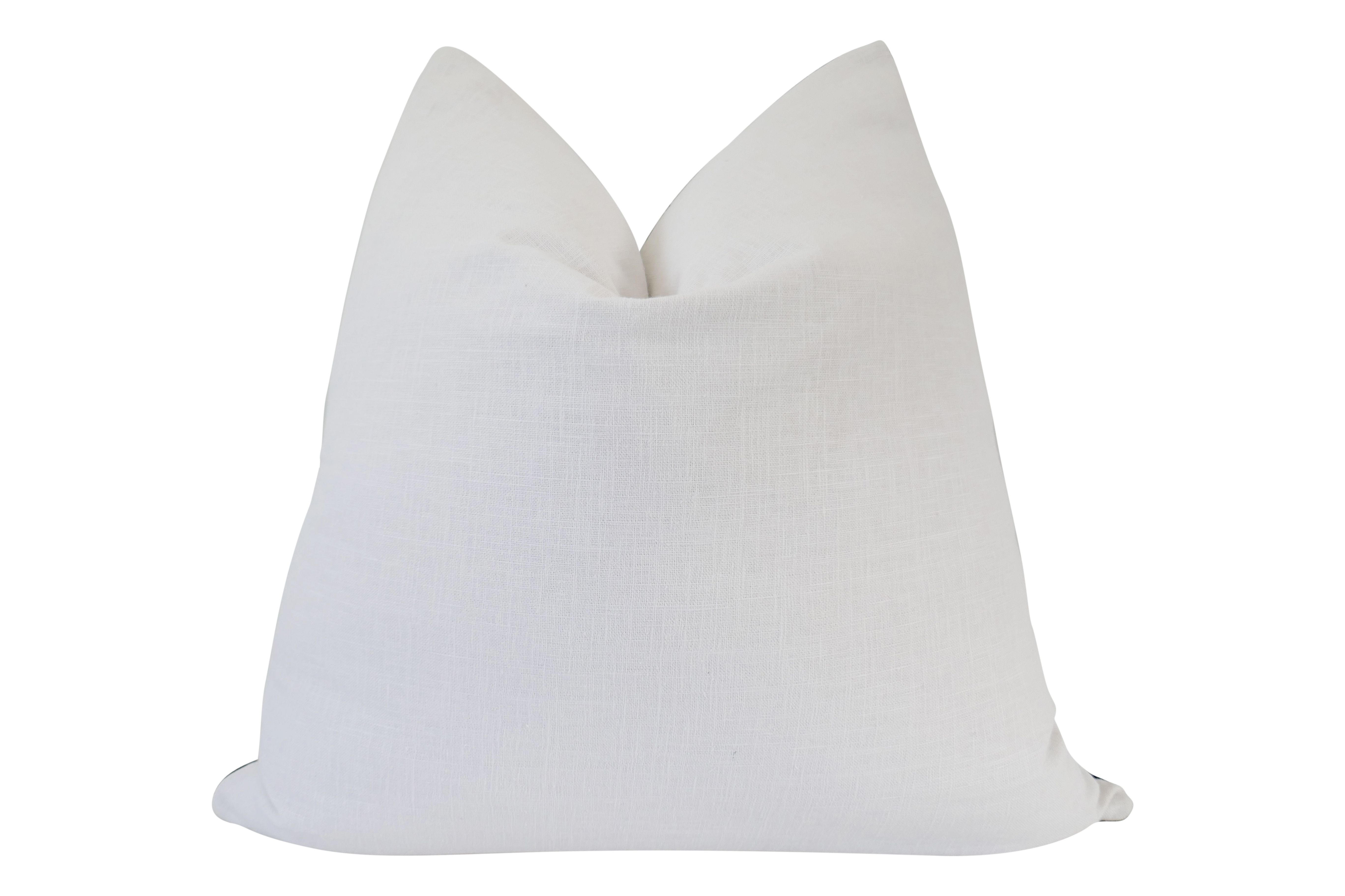 Plum Hand-Block Floral & Linen Pillow~P77674008