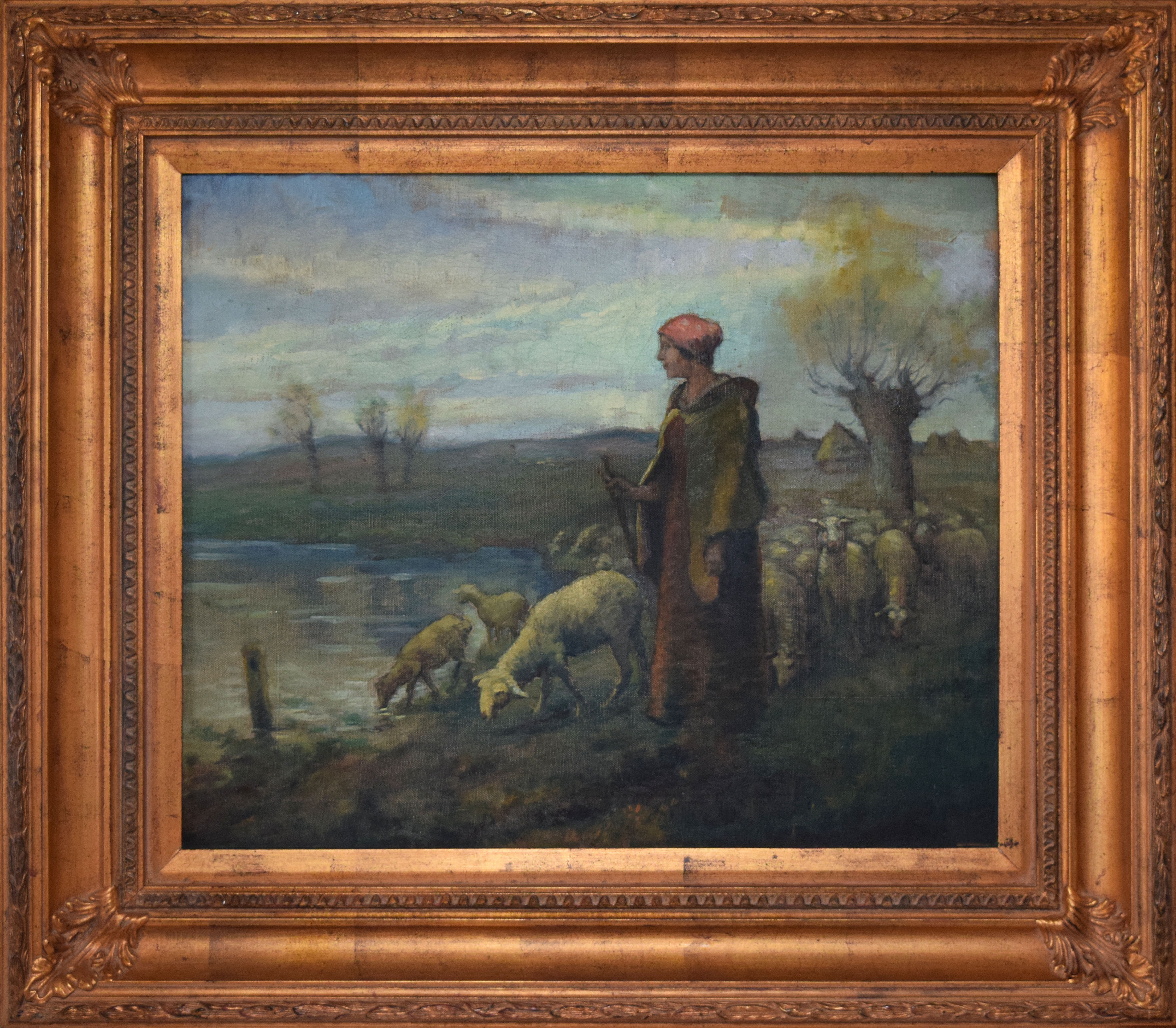Antique Continental Landscape with Sheep~P77657555