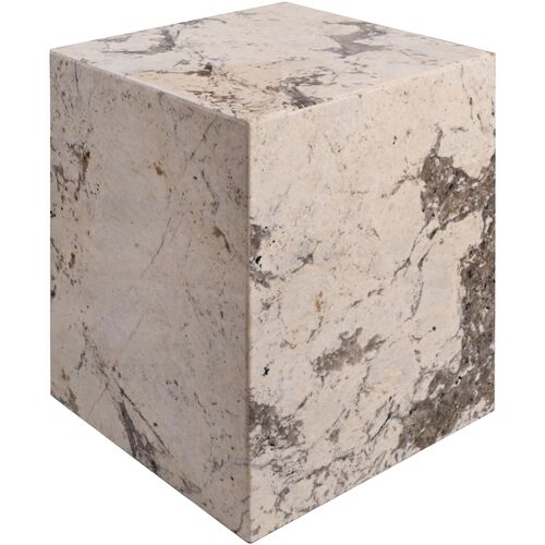 Lenora Granite End Table, Cream