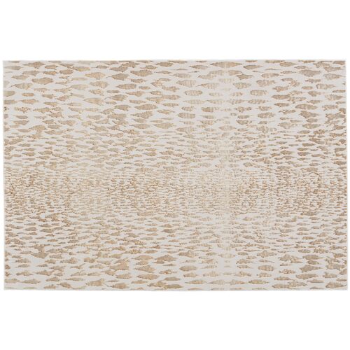 Kimball Animal Rug, Ivory/Gold