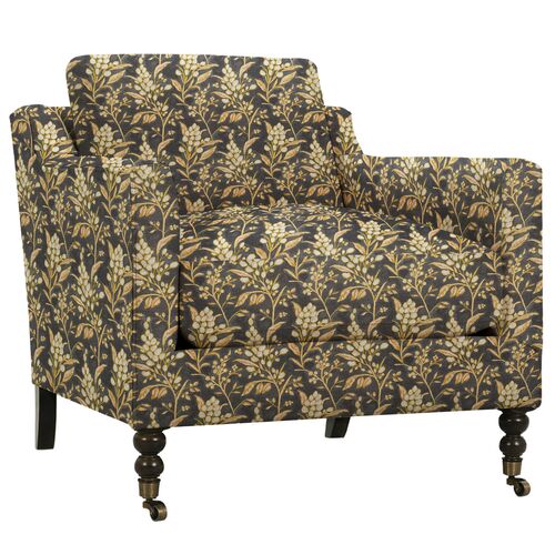Margot Accent Chair, Indigo Leafy Floral Margot Accent Chair, Indigo Leafy Floral