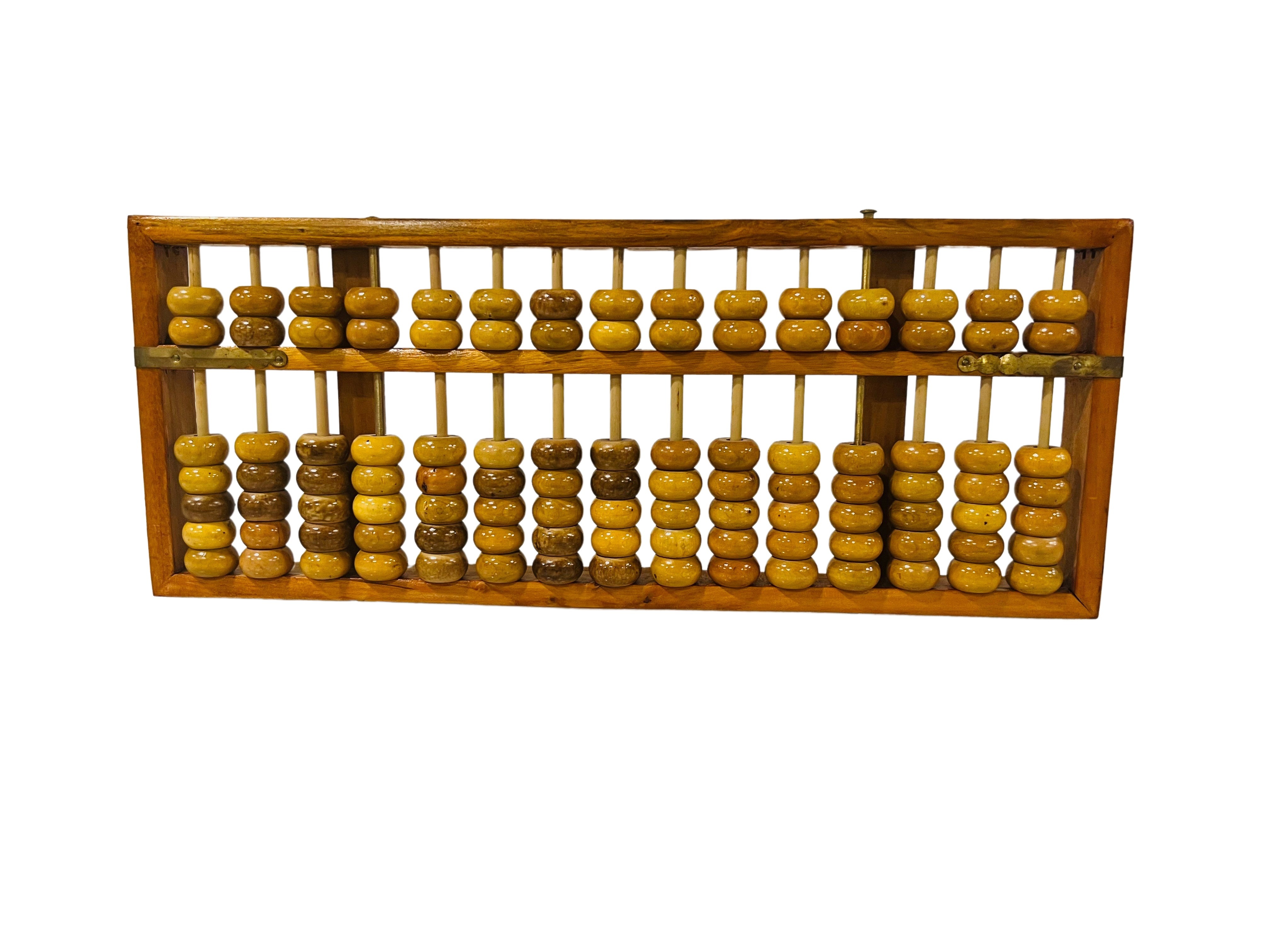 Wood & Brass Large 17" L Chinese Abacus~P77669410