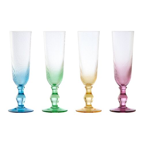 Swirl Champagne Flutes, Set of 4 Swirl Champagne Flutes, Set of 4
