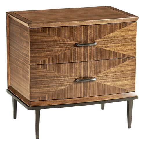Avallon 2-Drawer Bookmatched Nightstand, Toulouse Walnut Avallon 2-Drawer Bookmatched Nightstand, Toulouse Walnut